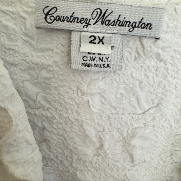 Courtney Washington Textured Lightweight Summer White Cardigan Jacket Size 2X - Picture 3 of 7